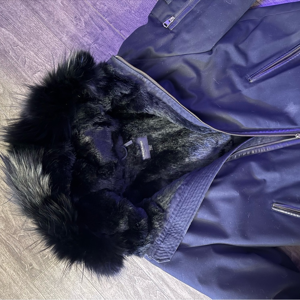 Men's Black Fur-Lined Puffer Jacket